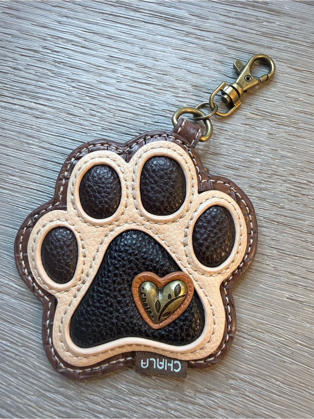 Chala . Paw Print Leather purse charm/ coin purse.